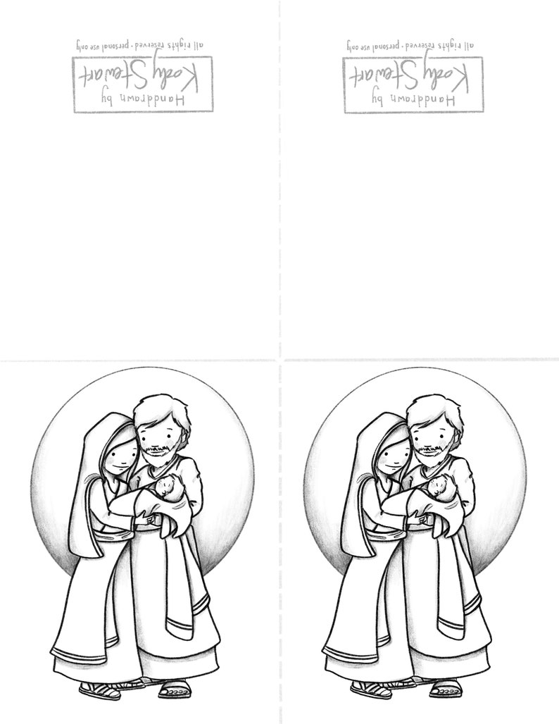 Lil Christmas Family Colouring Page & Card Set image 3