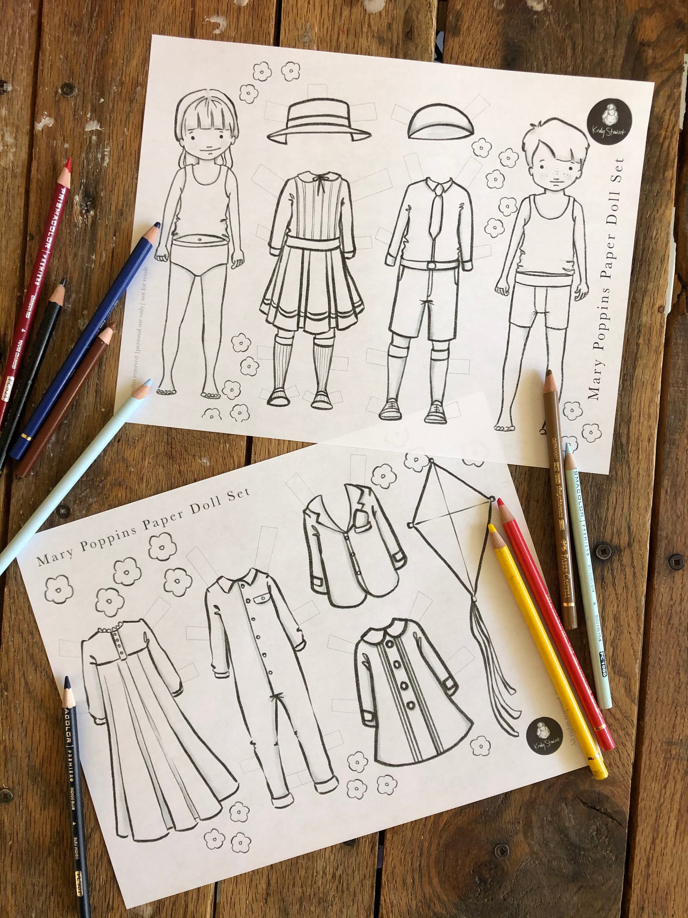Paper Doll Printable | Mary Poppins | Craft Kit | Birthday Party ...