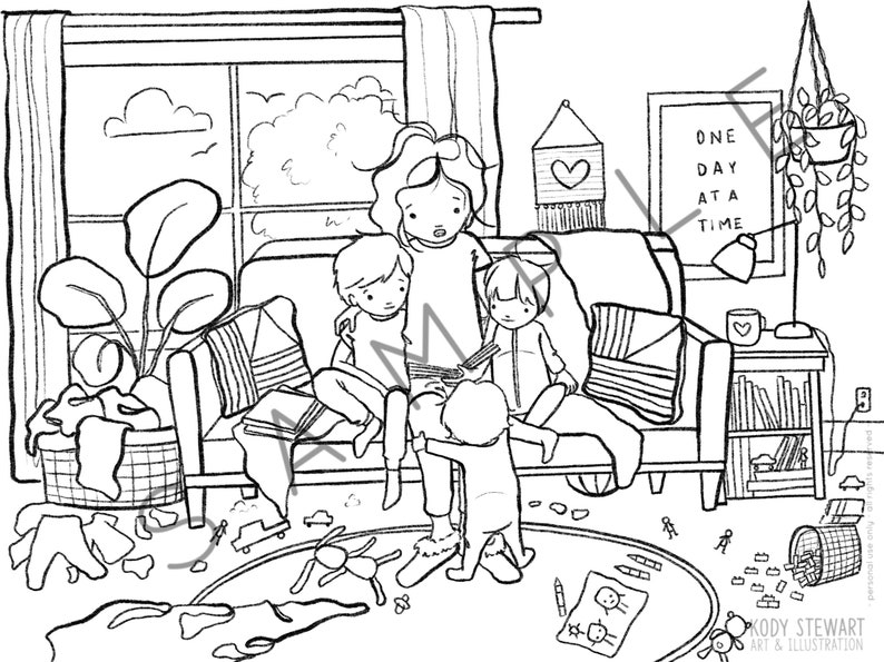 NEW Colouring Sheet 10 variations One Day At A Time  Etsy