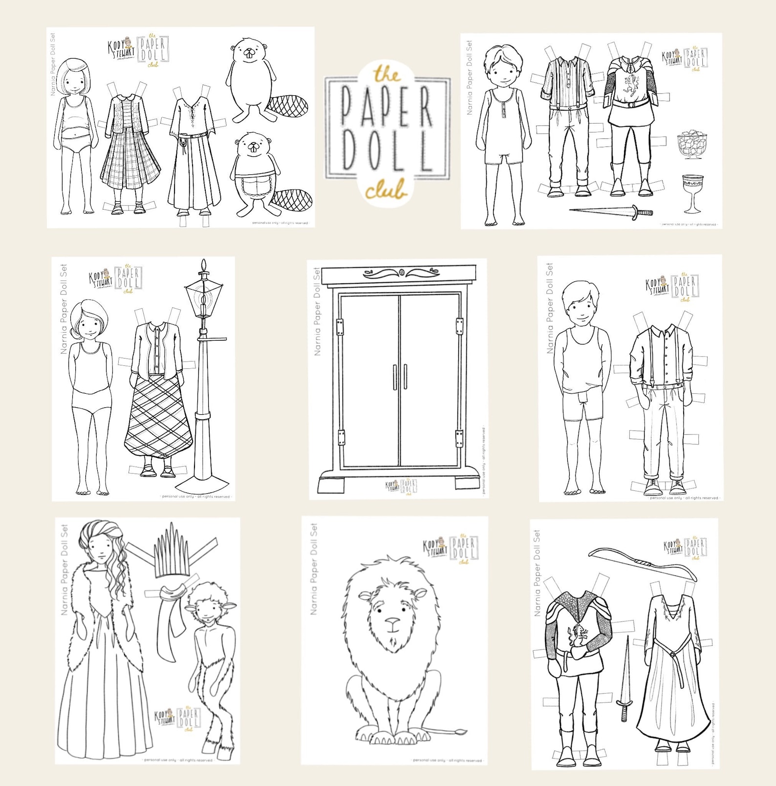 Paper Doll Printable Narnia Craft Kit Birthday Party | Etsy UK