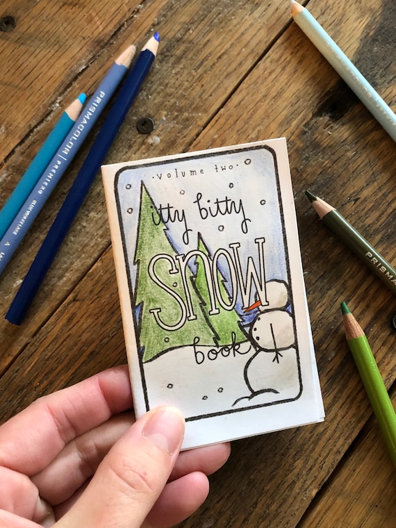 Mini Colouring Book | Itty Bitty SNOW Book | Adult Colouring Page | Kids Colouring | DIY Kids craft | Snow Craft