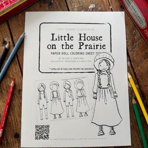 LITTLE HOUSE on the PRAIRIE | Digital Download | Paper Doll Printable | Homeschool | Birthday Party | Modern Paper Doll