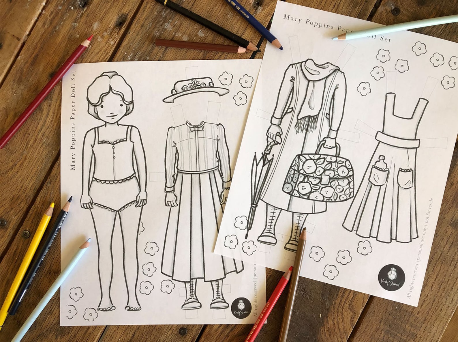 Paper Doll Printable | Mary Poppins | Craft Kit | Birthday Party ...