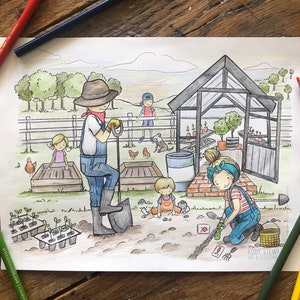 Download digitale / GIARDINAGGIO (4 opzioni) Foglio da colorare / colorare per bambini / colorare per adulti / foglio da colorare / foglio di attività / stampabile