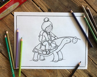 Colouring Sheet TURTLE TRAVELLERS (2 Pages)