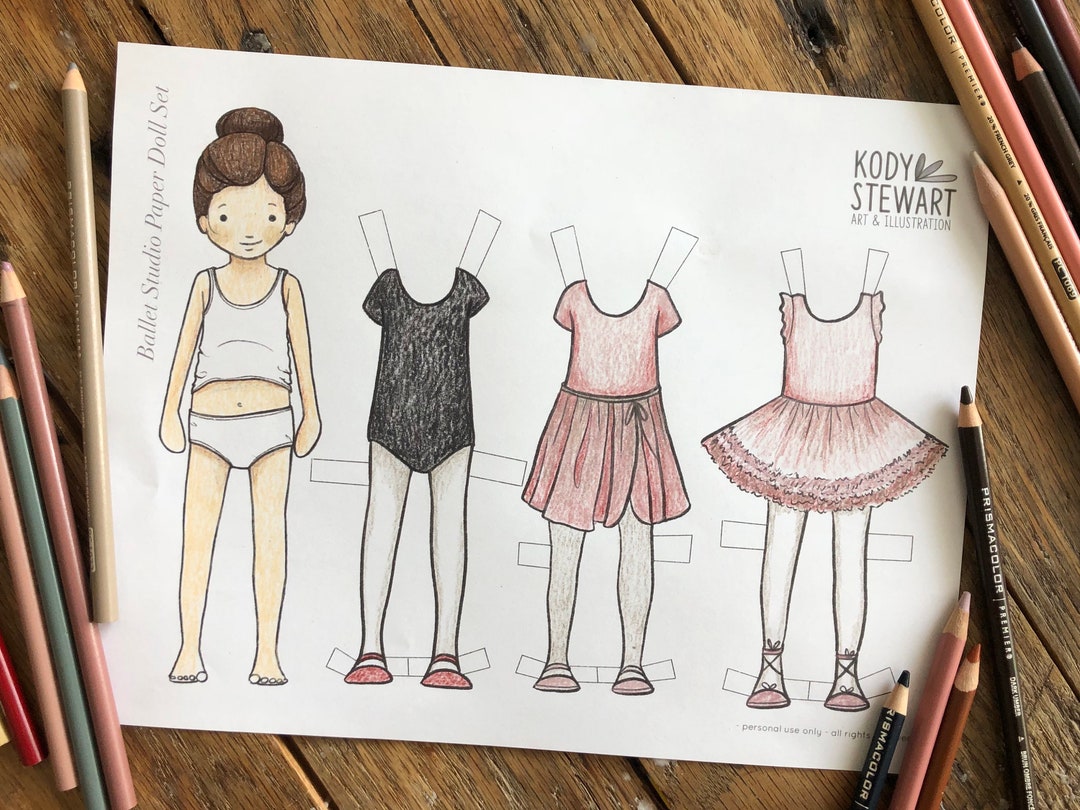 Paper Doll Printable | BALLET STUDIO SET | Craft Kit | Birthday Party ...