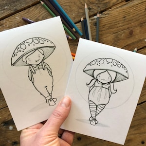 CARTÕES DE FELICITAÇÕES Cogumelo Cuties (2 cartões)