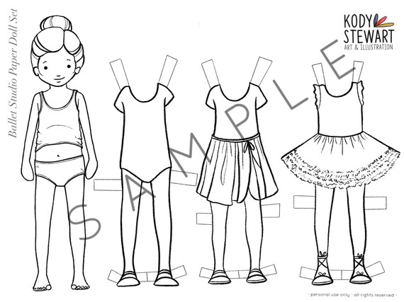 Paper Doll Printable BALLET STUDIO SET Craft Kit - Etsy