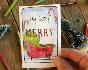 Mini Colouring Book | Itty Bitty MERRY Book | Adult Colouring Page | Kids Colouring | DIY Kids craft | Christmas Craft