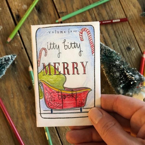 Minikleurboek | Itty Bitty MERRY-boek | Kleurplaat voor volwassenen | Kinderen kleuren | DIY kinderknutsel | Kerst ambacht