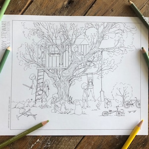 Digital Download | RESEARCH TREEHOUSE | kids coloring | adult coloring | coloring sheet | activity sheet | printable