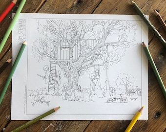 Digital Download | RESEARCH TREEHOUSE | kids coloring | adult coloring | coloring sheet | activity sheet | printable