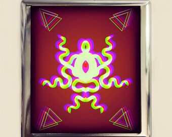 Trippy Monster Cigarette Case Business Card ID Holder Wallet Psychedelic Surrealism Surreal Art Festival