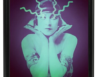 Transmission Art Print 8 x 10 – Trippy Psychedelic Art Deco Woman Surrealism Surreal Art