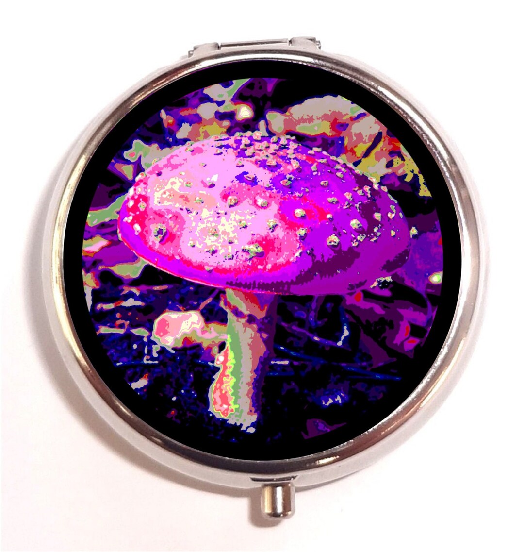 Psychedelic Mushroom Pill Box Pillbox Case Holder Music Festival Magic ...