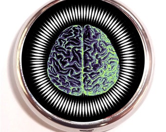 Hypnotic Brain Pill box Pillbox Case Holder - EDM - Rave - Trippy - Pop Art - Surreal - Psychedelic - Hypnotic - Trippy - Guitar Picks