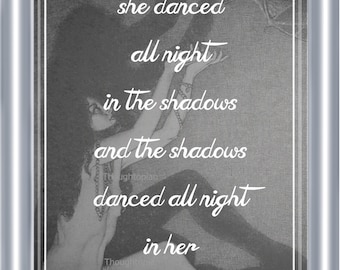 Shadow Dancer Poem Art Print 8 x 10 - Poetry on Linen - Jungian Metaphysical Mystical - Dreamers - Spiritual - Dancers - Dancing