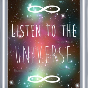 Listen to the Universe Art Print 8 x 10 Spirituality Metaphysical Psychedelic Visionary Art Music Festival Hippie Mystical Cosmic Outerspace image 1