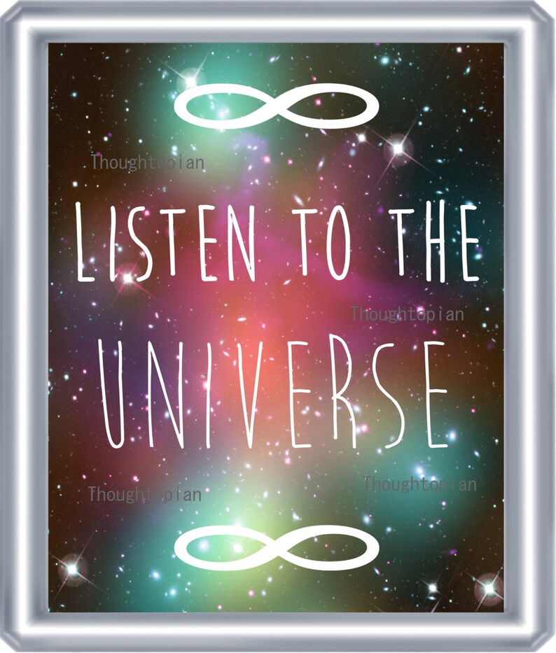 Listen to the Universe Art Print 8 x 10 Spirituality Metaphysical Psychedelic Visionary Art Music Festival Hippie Mystical Cosmic Outerspace image 1