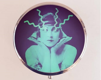 Cosmic Transmission Pill Box Pillbox Case Holder - Mystical Art Deco Flapper Surreal Surrealism Trippy - Holds Guitar Picks Pills Vitamins