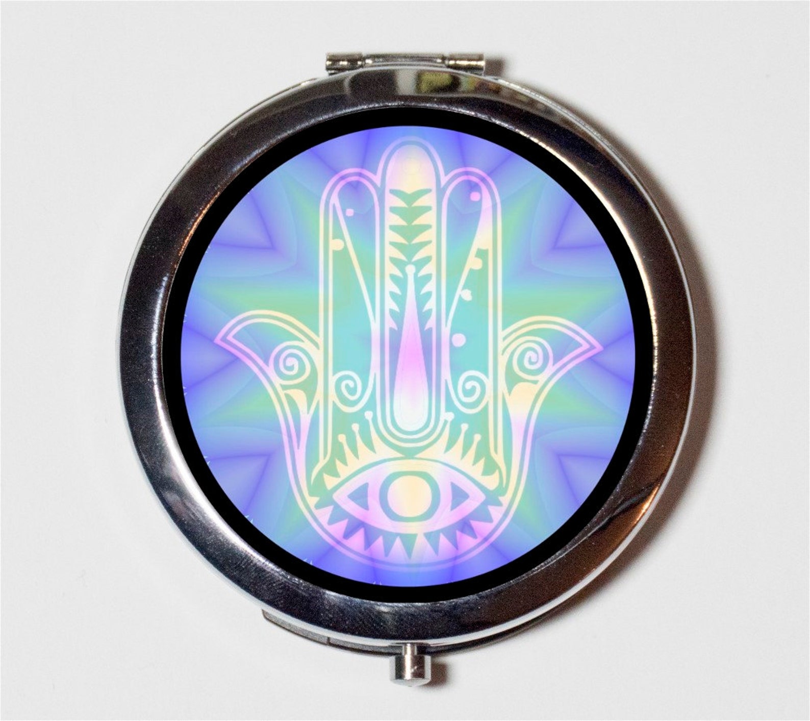 Hamsa Compact Mirror Occult Protection Against Evil Eye Etsy