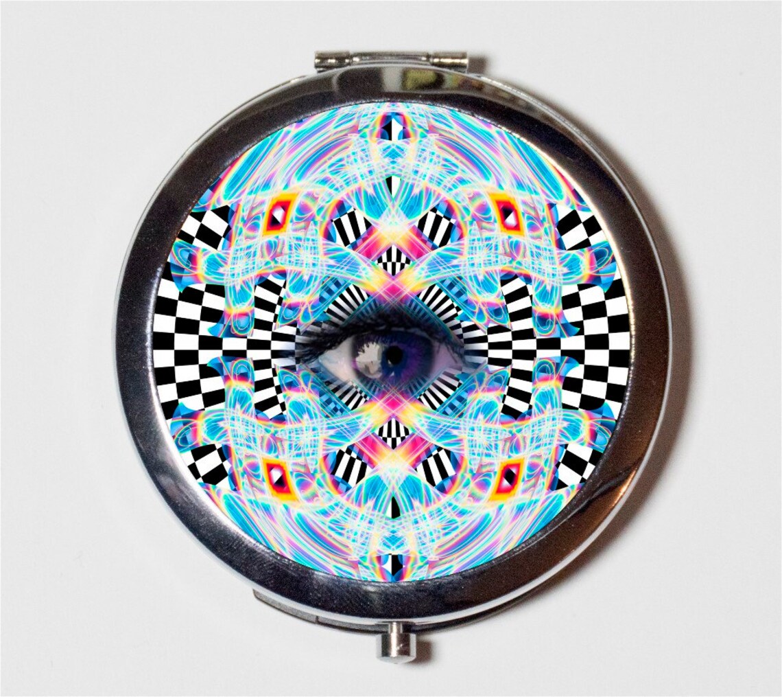 Trippy Eye Compact Mirror Psychedelic Third Eye All Seeing Etsy