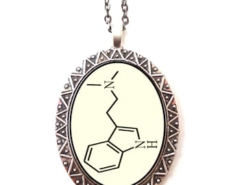 DMT Spirit Molecule Necklace Pendant Psychedelic Trippy - Festival Art Spiritual Metaphysical Hippie - Occult New Age Cosmic Energy