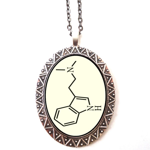 DMT Spirit Molecule Necklace Pendant Psychedelic Trippy - Festival Art Spiritual Metaphysical Hippie - Occult New Age Cosmic Energy