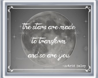 Stars Poem Art Print 8 x 10 - Poetry on Linen - Metaphysical - Spiritual - The Stars are Made to Transform and So Are You - Transcendence