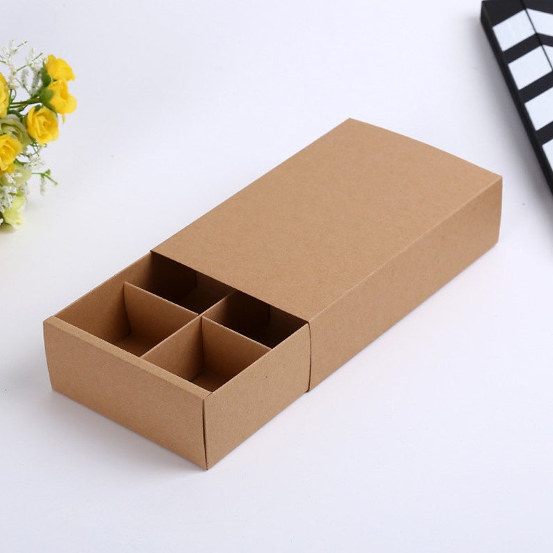 30pcslotBrown Kraft Paper Boxes Gift Craft Box Drawer Style Handmade Packaging Jewelry 20.2*12.5*5cm