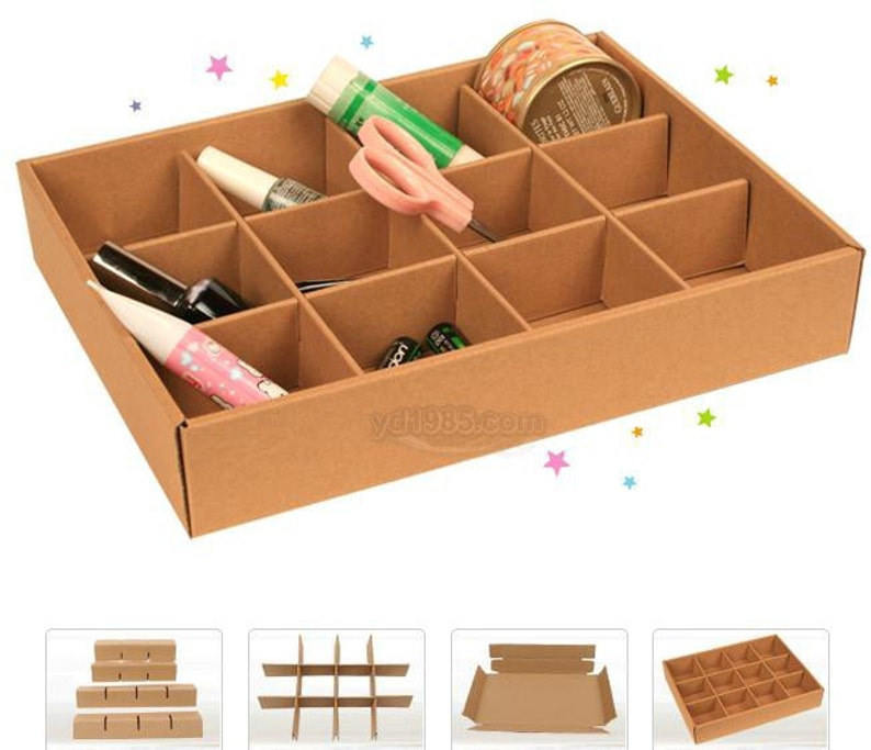 Snh005 Home Desktop Storage Bo Diy 12 Cell Classification Kraft Paper Sundries Key Small Item Tool Organizer