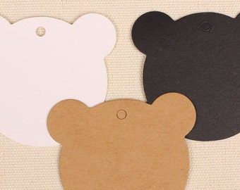 500 pcs 6 * 6 cm Little Bear kraft paper label blank paper card draw card decorative card greeting card abstract card manual pendants