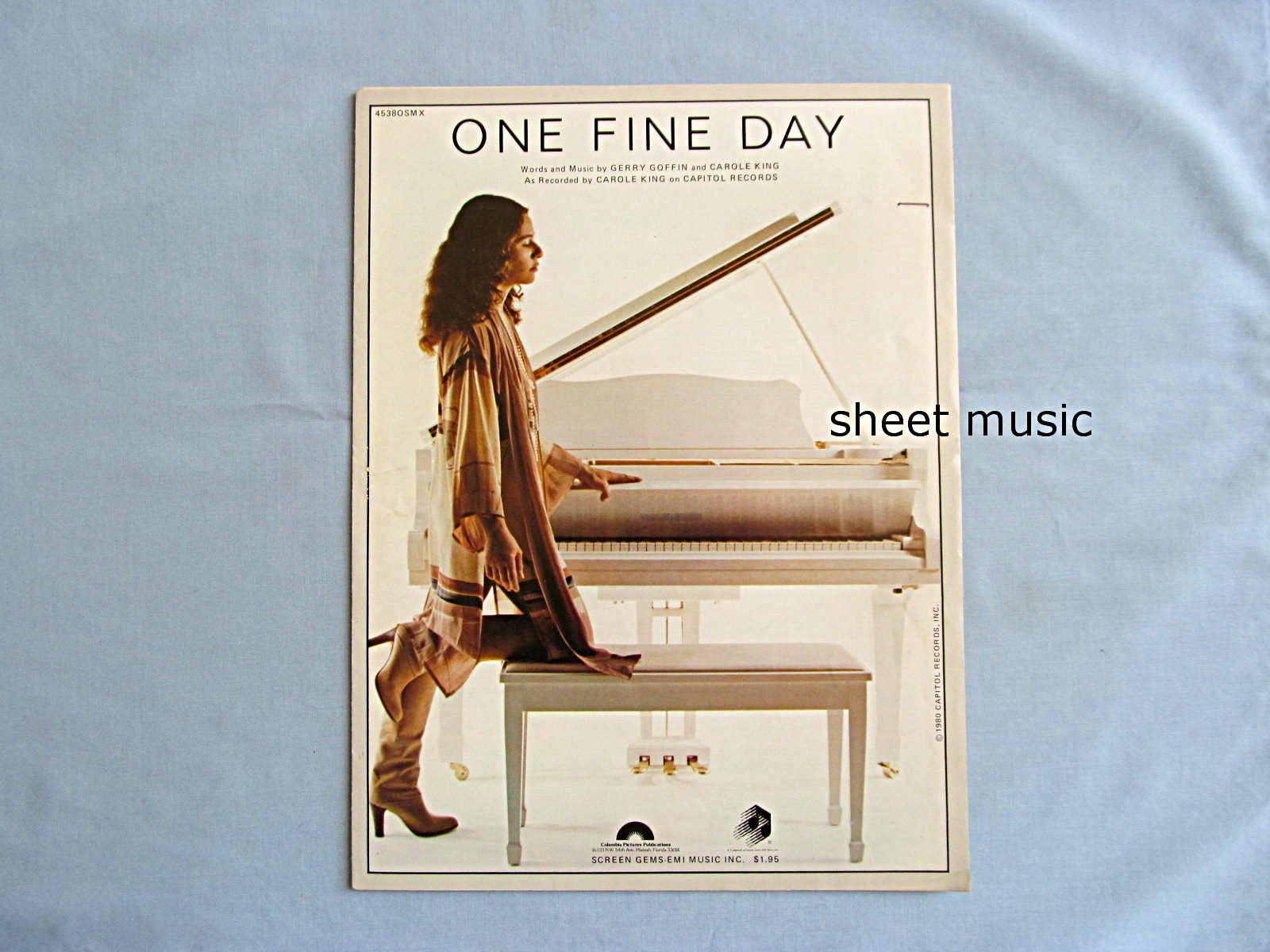 1980 Sheet Music one Fine Day Carole King on Cover With Piano Recorded on Capitol Gerry Goffin Hit for Chiffons Read Description Etsy