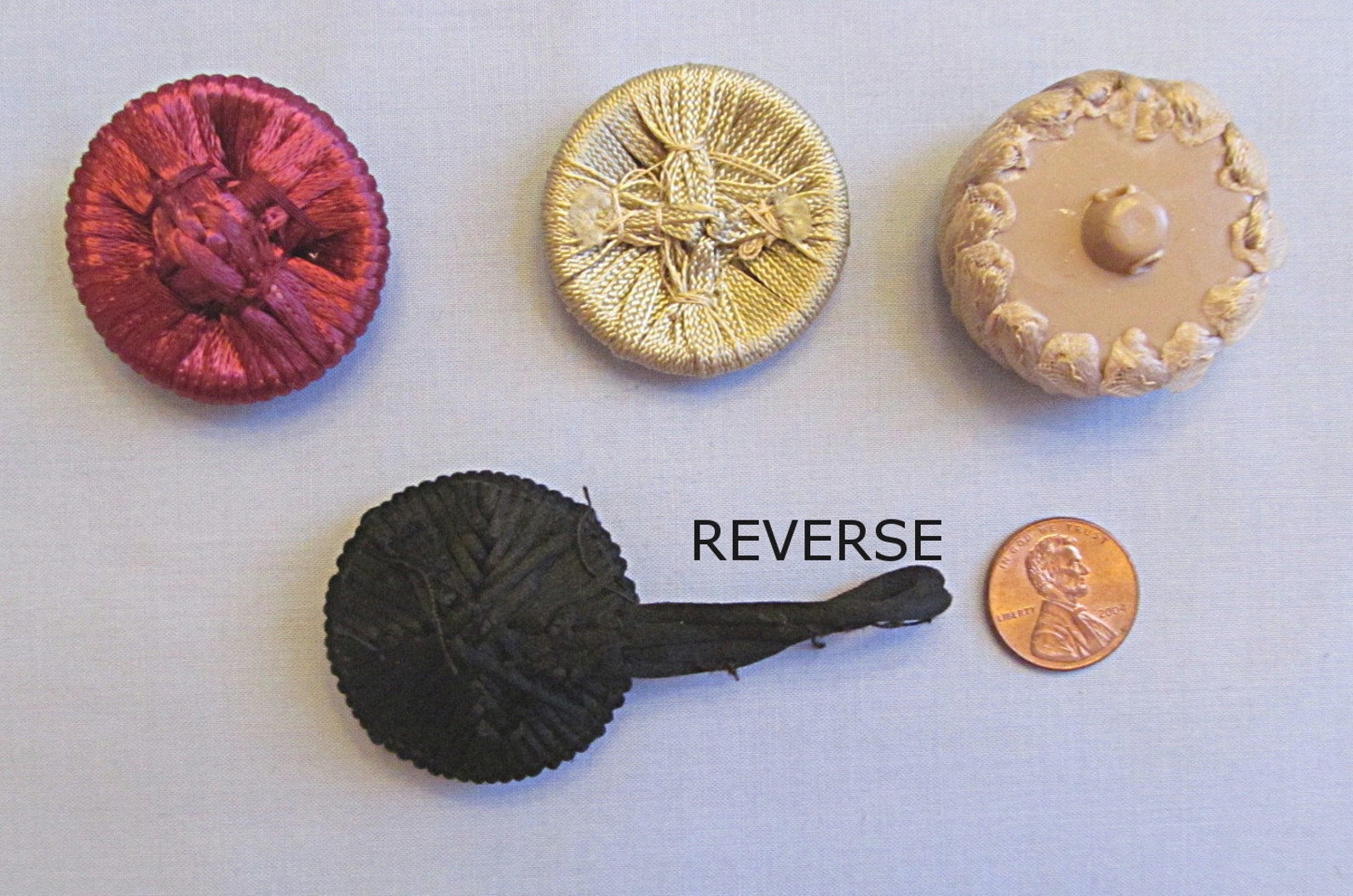 Vintage Thread Buttons Four Different and Unique Large Etsy