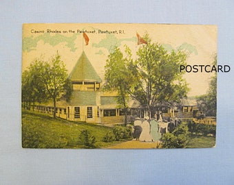 Vintage Postcard, 1911 Rhode Island, Rhodes on the Pawtuxet, Dancing and Dinner, Hand-Colored Postcard, Please Read Description Below