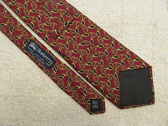 Vintage Burberrys Necktie, Gold Belt Buckle Desig… - image 2