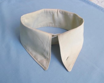 Men’s Detachable Shirt Collars, White Unstarched Cotton, Vintage Early 1900s