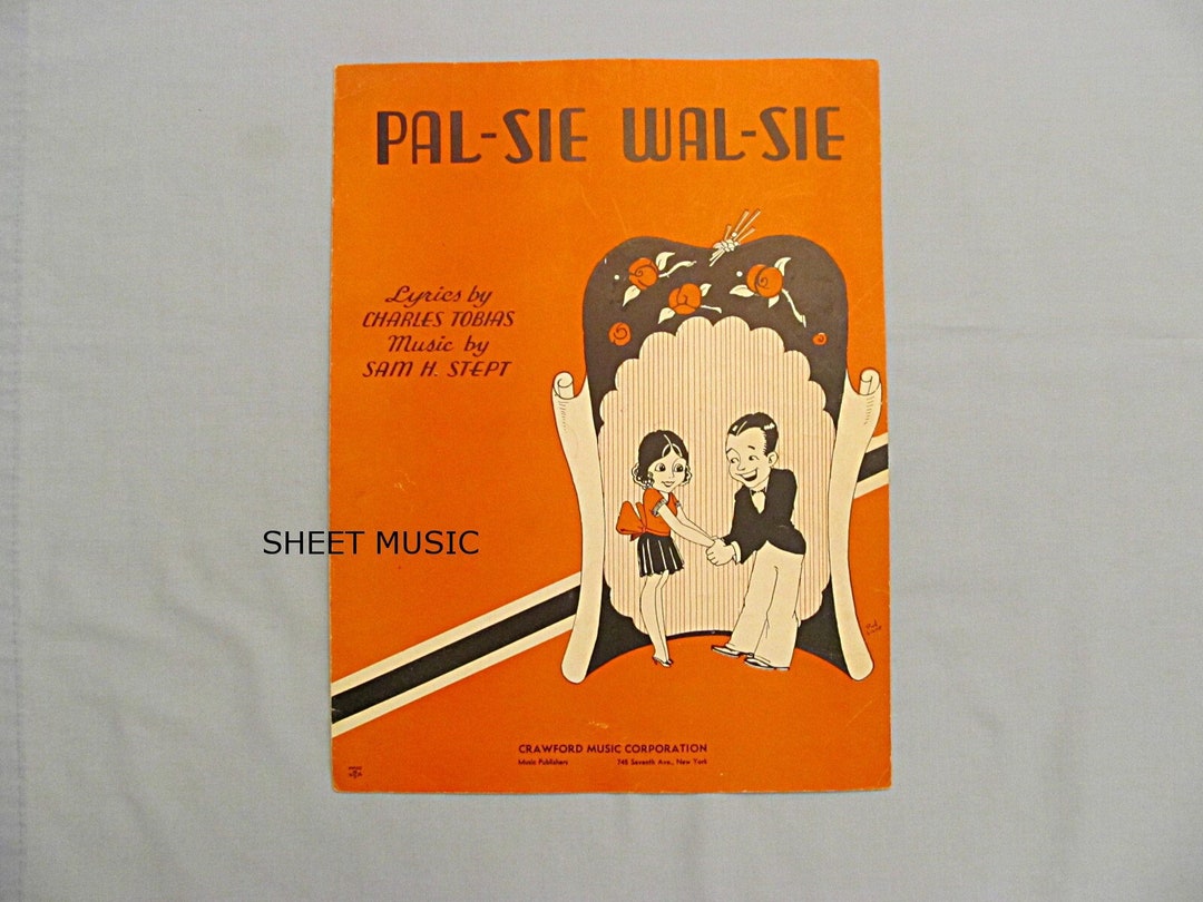 1930s Comic Sheet Music, palsie Walsie, Comic Love Song, Artist Pud