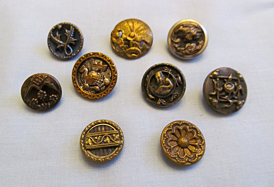 Nine Victorian Buttons Picture Buttons Each Different Etsy