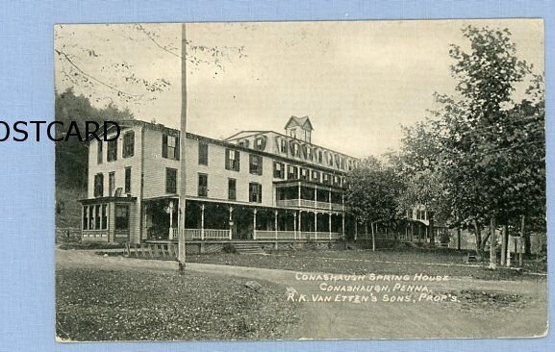 1908 Postcard, Conashaugh PA, Spring House Hotel, Vintage Pennsylvania