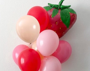 Strawberry Balloons Berry First Birthday Berry Sweet Baby Shower Berry First Balloons Berry First Birthday Decorations Berry Sweet One