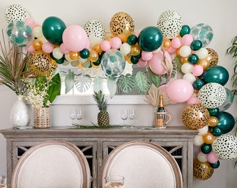 Two Wild Balloon Garland Kit Two Wild Birthday Girl Decorations Wild One Balloon Arch Balloon Garland Safari Balloons Leopard Balloons