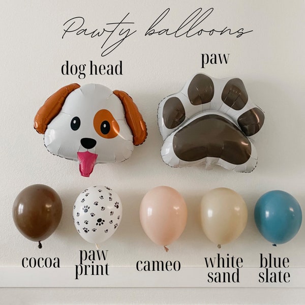 Puppy Balloons Puppy Pawty Puppy Party Decor Dog Party Balloons Paw Print Balloons Dog Birthday Let’s Pawty Dog Party Decor Pet Party Puppy