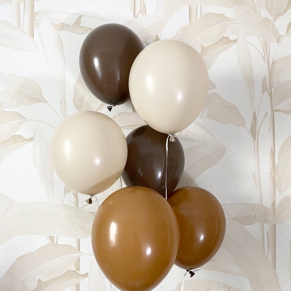 Boho Balloons Mocha Brown White Sand Cocoa Balloons Boho Party Boho Bridal Shower Safari Party Neutral Party Baby Shower Engagement Neutral