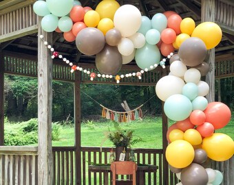 Woodland Balloon Garland Kit White Sand Mustard Mint Brown Rust Balloons Woodland Balloons Toadstool Party Rustic Decor Baby Shower Fairy