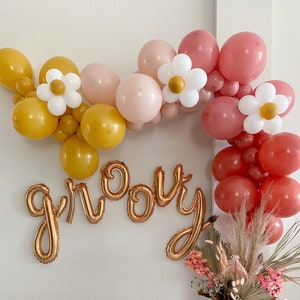 Groovy Balloon Garland Kit Daisy Balloon Garland Groovy One Two Groovy Party Retro Party Boho Daisy Party First Trip Around the Sun Party