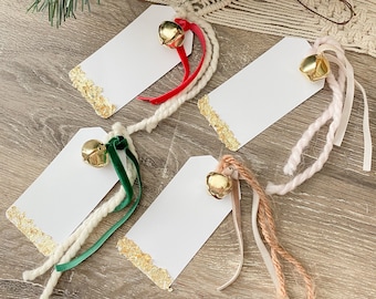 Christmas Gift Tags Gift Topper White Tag Jingle Bell Tags Holiday Tag Christmas Gift Wrapping Christmas Gift Tag Holiday Gift Wrap