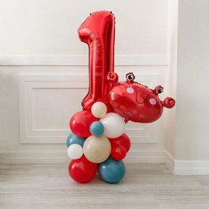 Crab 1st Birthday Balloon Tower Kit: Nautical Beach Party Decor