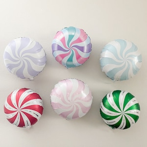 Candy Swirl Balloons Peppermint Balloons Christmas Balloons Christmas Party Sugarplum Party Nutcracker Party Christmas Decor Holiday Decor