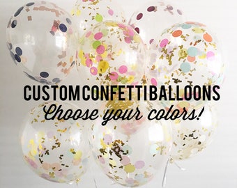 Confetti Balloons Custom Confetti Balloons Choose Your Color Balloons Confetti Balloons Bridal Shower Baby Shower Bachelorette Balloons